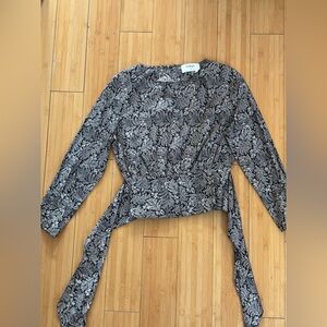 ba&sh Black and White Patterned Blouse